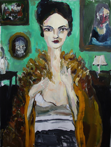 Bradley Wood, Woman in Fur, oil on canvas, 42x29 in (Photo: Business Wire)