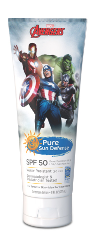 Pure Sun Defense lotion featuring Marvel box office smash "Avengers: Age of Ultron" characters. Available at Walmart and Target nationwide. (Photo: Business Wire)