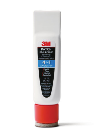 3M Patch Plus Primer 4-in-1 Applicator combines spackle, primer, putty knife and sanding pad in one simple tool for small repairs (Photo: Business Wire)