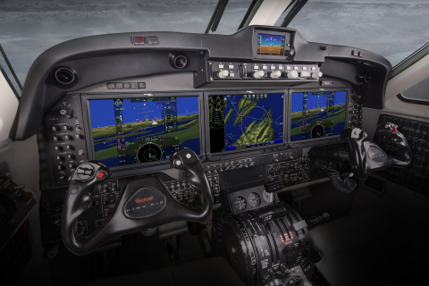Pro Line Fusion for new King Air turboprops features commercial aviation's first touchscreen primary flight displays, which keeps pilots' eyes forward for safer flying. (Photo: Business Wire)
