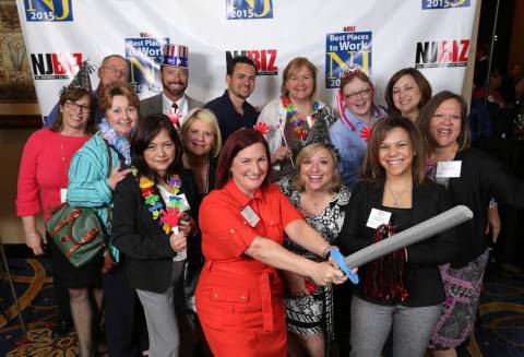 Members of the Renal Ventures Management staff celebrate being named the 23rd best place to work in New Jersey by NJBIZ weekly business journal. (Photo: Business Wire)