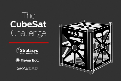 The CubeSat Challenge invites the GrabCAD community to use 3D printing to rethink the CubeSat, a standard small research satellite. (Graphic: Business Wire) 