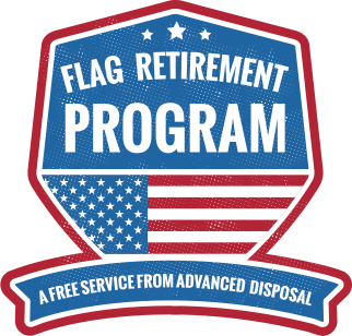 Advanced Disposal invites citizens and businesses to properly retire their old, faded or damaged American flags with honor through the company's flag retirement program. (Graphic: Business Wire)