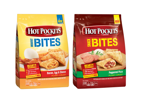 HOT POCKETS® brand sandwiches satisfies hunger with new Snack Bites and Breakfast Bites. The bite-sized snacks feature freshly-baked crusts and premium ingredients. For more information, visit www.HotPockets.com. (Photo: Business Wire)