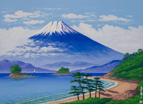 富士山を描いた絵画や銭湯富士が館内に展示される （画像：ビジネスワイヤ）
