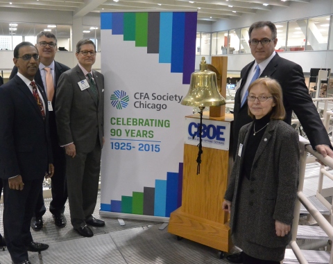 CFA Society Chicago rang the closing bell at the Chicago Board Options Exchange. (Photo: Business Wire)