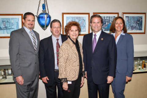 U.S. Congressman Donald Norcross (D-NJ) visits Wedgewood Pharmacy in Swedesboro, NJ. Shown (L-R) are Anthony Grzib, R.Ph., director of Pharmacy Compliance and Pharmacist-in-Charge; Randy Burrows, director of Business Development; Lucy Malmberg, R.Ph., F.A.C.A., F.A.C.V.P., chief executive officer; U.S. Congressman Donald Norcross; and Marcy Bliss, president. (Photo: Business Wire)