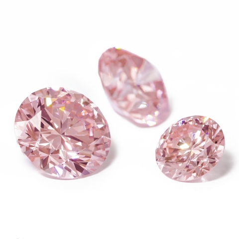 Lab-grown pink diamonds produced by Scio Diamond (Photo courtesy of Renaissance Diamonds)