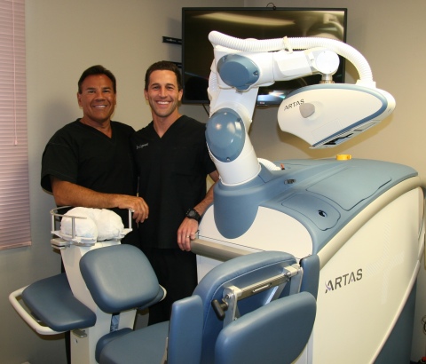 Dr. Leonard and Dr. Lopresti of Leonard Hair Transplant Associates with ARTAS® Robotic System (Photo: Business Wire)