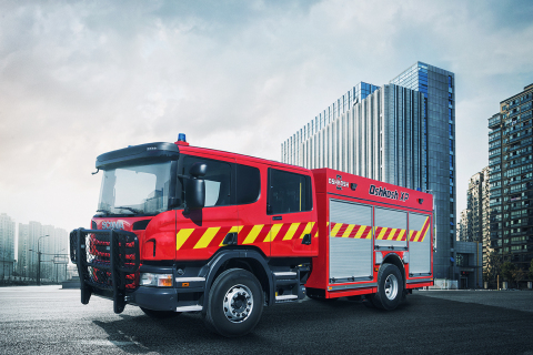 Oshkosh is showcasing the new Oshkosh® XP fire apparatus at Interschutz 2015 on June 8-13 at Messegelände, D-Hannover in Hannover, Germany. The new vehicle will be displayed at the Oshkosh Corporation booth, located at open-air site (FG) Stand M06/3). (Photo: Business Wire)