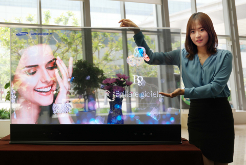 Samsung Display 55-inch Transparent OLED display (Photo: Business Wire)