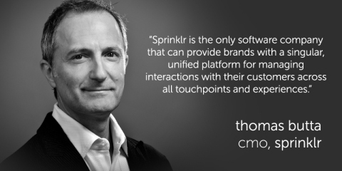 Sprinklr Hires Tom Butta as Chief Marketing Officer (Photo: Business Wire)