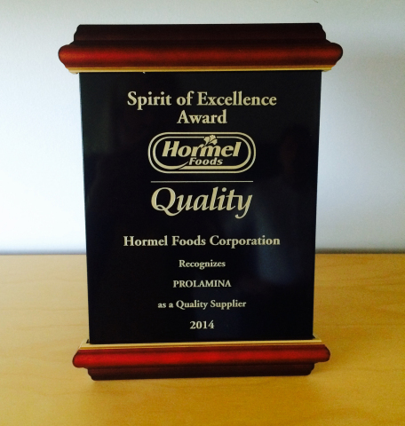 Hormel Spirit of Excellence Award Plaque (Photo: Business Wire)