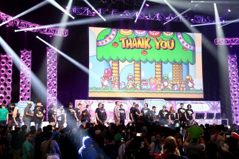 In this photo provided by Nintendo of America, players and fans show their excitement for the conclusion of the Nintendo World Championships 2015 at L.A. LIVE in Los Angeles on June 14, 2015, ahead of the E3 video game trade show. Fans around the world also tuned in online to see who would be crowned the winner. (Photo: Nintendo)