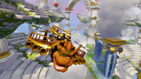 New Skylanders® guest star Hammer Slam Bowser in his SuperCharged Clown Cruiser vehicle takes to the skies of Skylands on Sept. 20. (Graphic: Business Wire)