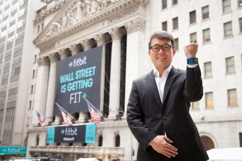 Fitbit CEO and Co-Founder James Park outside of the NYSE on Fitbit's IPO day. (Photo: Business Wire)