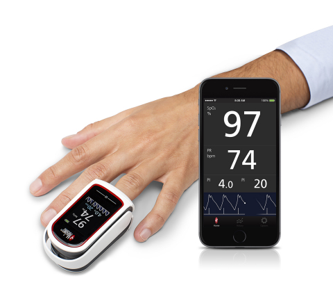 MightySat™ Rx fingertip pulse oximeter provides oxygen saturation (SpO2), pulse rate (PR), Perfusion Index (PI), and Pleth Variability Index (PVI®). (Photo: Business Wire)