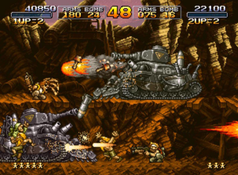 Play the original arcade version of "METAL SLUG" with its charismatic hero soldiers Marco & Tarma, maneuver the almighty "METAL SLUG" tank, and fight your way through the game's 6 missions in order to thwart Gen. Morden's ambitions! (Graphic: Business Wire) 