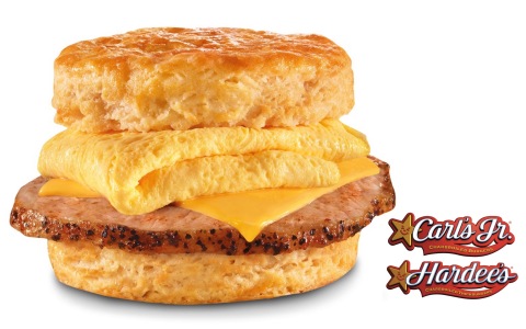 Grilled Pork Chop, Egg & Cheese Biscuit, available now at all participating Carl's Jr. and Hardee's restaurants. (Photo: Business Wire)