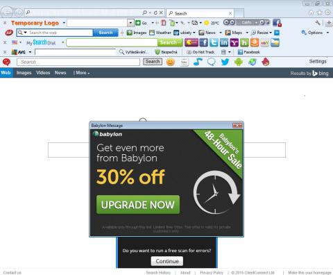 Example of a browser badly affected by add-ons (Graphic: Business Wire)
