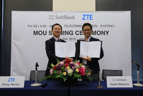 ZTE Signs Joint Pre5G R&D MOU with SoftBank (Photo: Business Wire)