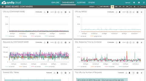 Screenshot of a container dashboard using Sysdig Cloud. (Photo: Business Wire)