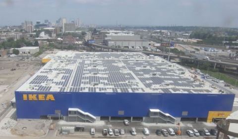 Installation of Solar Panels Complete Atop Future IKEA St. Louis; Array ...