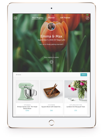 Enjoy a seamless Zola registry experience across desktop, iPhone, Apple Watch and now, iPad. (Photo: Business Wire)