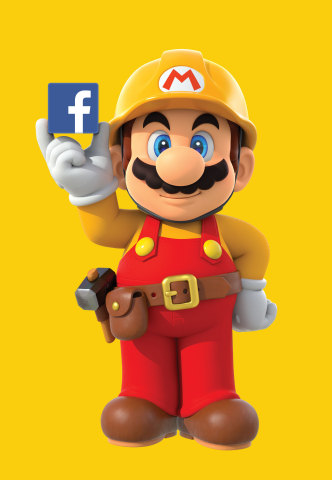 To celebrate the upcoming launch of the Super Mario Maker game for the Wii U console, Nintendo is hosting a special “hackathon” event at Facebook headquarters in Menlo Park on July 28 and July 29. (Graphic: Business Wire)