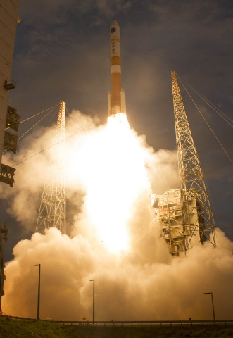 Orbital ATK provided propulsion, composite and spacecraft technologies to enable the successful launch of both the United Launch Alliance Delta IV vehicle and the seventh Wideband Global SATCOM (WGS-7) satellite that launched July 23. Photo courtesy ULA