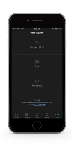 TD Ameritrade's In-App Chat (Credit: TD Ameritrade)