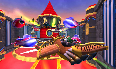 Experience a complementary, dedicated racing combat game on Skylanders SuperChargers Racing on the Nintendo Wii and Nintendo 3DS hand-held system, available in the US on Sept. 20. Here, SuperCharged Hammer Slam Bowser is racing in his Clown Cruiser on the Nintendo 3DS hand-held system. (Graphic: Business Wire)