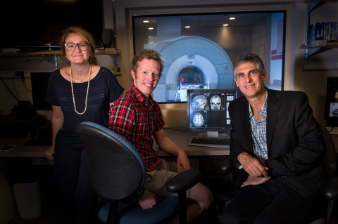 Sophie Lebrecht (CEO of Neon), Mark Desnoyer (VP of Engineering, Neon), and Professor Mike Tarr (Head of Psychology Dept, CMU) (Photo: Business Wire)