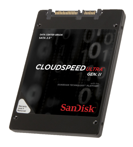 Expanding on SanDisk's existing portfolio of cloud-focused flash solutions, CloudSpeed Ultra Gen. II is designed specifically for cloud service providers and software defined storage environments. This new SATA SSD delivers unmatched price/performance leadership at a little over $0.04 per IOPS versus $3.50 per IOPS typical seen with conventional SATA HDDs. (Photo: Business Wire)