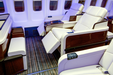 TCS World Travel will offer exclusive access aboard the Four Seasons Private Jet on all of its “Select Escapes” journeys around the world. The new Boeing 757 jet features a contemporary design and luxurious finishes. (Photo: Business Wire)