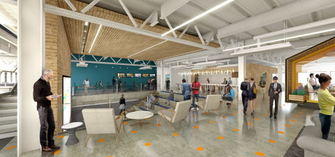Rendering: Interactive area, known as the "Design Hive" at the 3M Design Center (Photo: MSR Design)