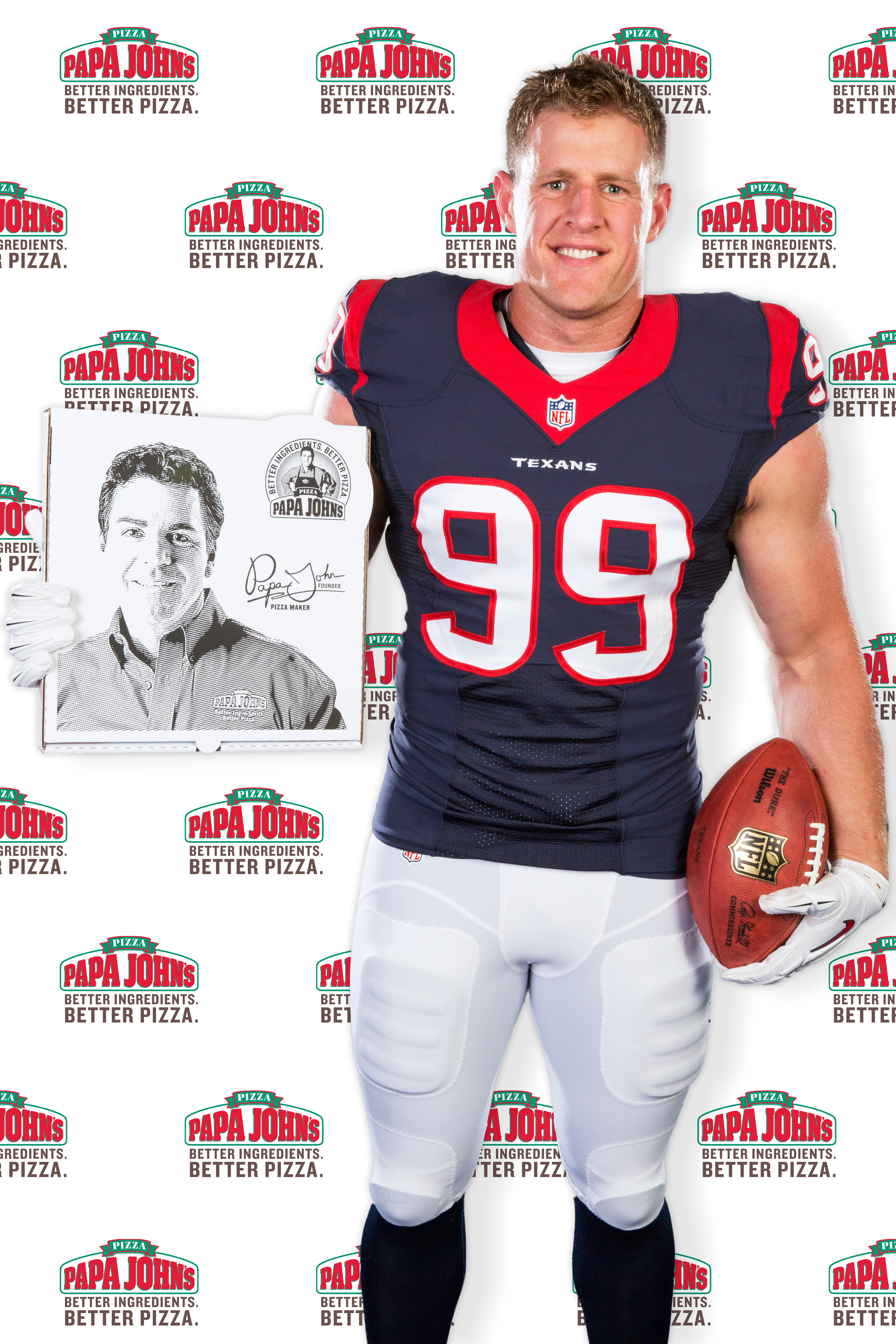 Papa John's Adds Another Quality Ingredient with Superstar J.J. Watt, 2015  NFL Defensive Player of the Year