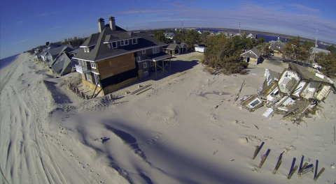 Damaged homes along the beach in Mantoloking, N.J. (Photo by Wendell A. Davis Jr./FEMA)