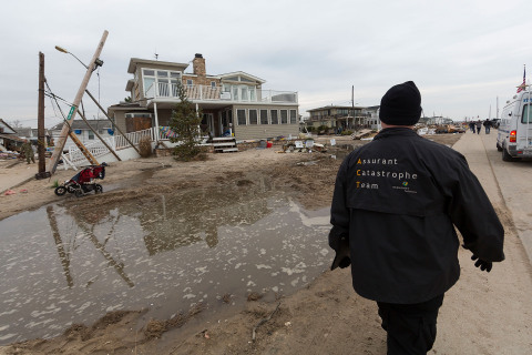 An Assurant claims specialist at work at Breezy Point, N.Y., following Superstorm Sandy. (Photo: Business Wire)