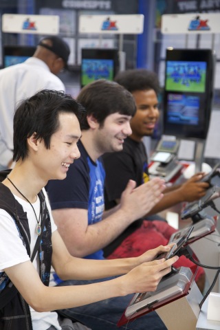 In this photo provided by Nintendo of America, players compete in 3-on-3 battles in Little Battlers eXperience, the new Nintendo 3DS game based on the popular Nicktoons TV show. Game-play activities were part of a larger event hosted by Nintendo and Nickelodeon at the Nintendo World store in New York on Saturday, Aug. 22, 2015. In addition to playing the game, lucky fans were able to attend an exclusive screening of two new episodes of the TV show before they air on Nicktoons later this fall.