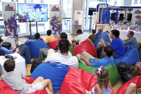 In this photo provided by Nintendo of America, fans gather at the Nintendo World store in New York on Saturday, Aug. 22, 2015, for an exclusive advance screening of two new episodes of Nicktoons' LBX: Little Battlers eXperience TV show. Fans were also able to play the new Nintendo 3DS game based on the show with experts from Nintendo. The game, which is now available, allows players to customize their own mini robots using more than 4,000 parts and battle other players' robots.