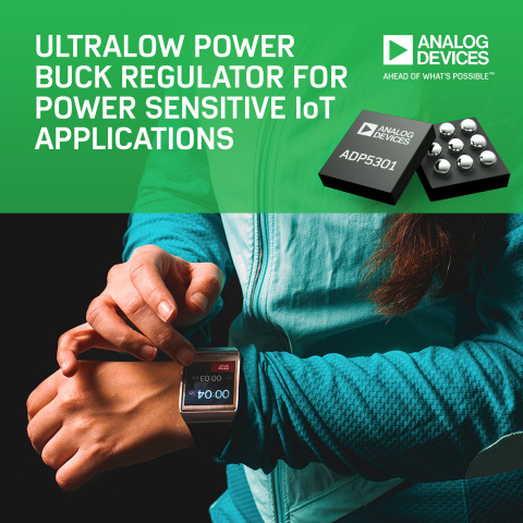 Ultralow Power Buck Regulator Achieves Industry's Highest Efficiencyto Boost Battery Life for Power Sensitive IoT Applications (Graphic: Business Wire)