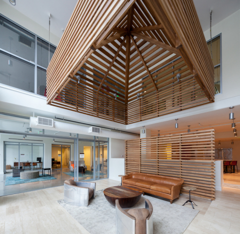 Pictured here: The lobby of the new Runway apartments at Playa Vista (Photo: Business Wire)