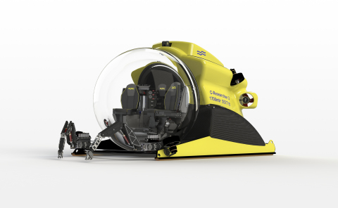 The C-Researcher 3, world’s first transparent 3-person submersible capable of diving to 1,700 meters. (Photo: Business Wire)