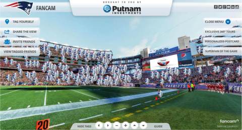 Putnam Investments sponsors Patriots Fancam at every single regular season home game. (Graphic: Business Wire)