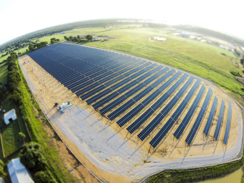 The CoServ Solar Station in Denton County, Texas, features 8,448 of SolarWorld's 315-watt, 72-cell solar panels. (Photo: Ken Oltmann/CoServ)