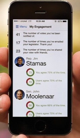 VoteSpotter is a free mobile app that connects citizens with their federal and state elected officials. (Photo: Business Wire)