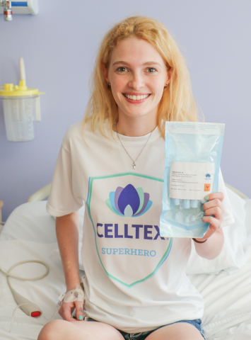 23-year-old Sarah Hughes holds hundreds of millions of her own adult mesenchymal stem cells for therapeutic use for her systemic juvenile idiopathic arthritis (SJIA) thanks to Houston-based biotech company Celltex Therapeutics Corporation. Photo Credit: Karen Robles Photography