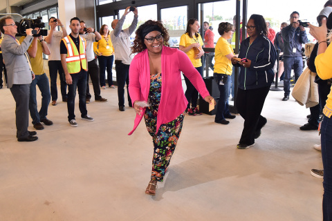 IKEA, the world's leading home furnishings retailer, today opened the doors of its first Missouri store at 9 a.m. CDT in St. Louis, as hundreds of customers celebrated, including first in line, Sequoia Benford, who was greeted by IKEA coworkers. (Photo: Business Wire)