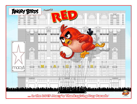 Angry Birds’ Red to debut as a giant character balloon in the 89th Annual Macy’s Thanksgiving Day Parade on Thursday, Nov. 26, 2015. (Graphic: Business Wire)